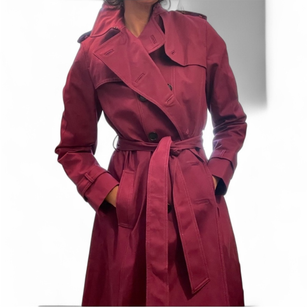 Hobbs of London Vibrant Pink Trench Coat Size 8/M $400 - Picture 9 of 12